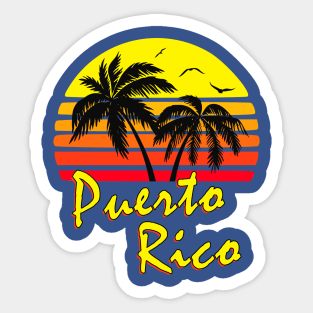 Puerto Rico Tropical Sunset Sticker